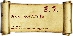 Bruk Teofánia névjegykártya